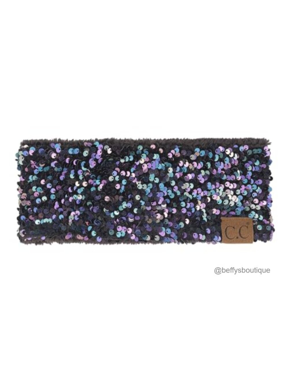 Sequin Headwrap Stretchable Soft Warm Knit Winter Headband Ear Warmer